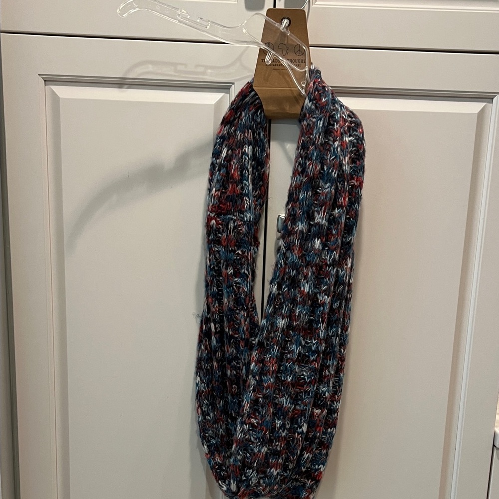 Threads 4 Thought Red and Blue Knit Scarf